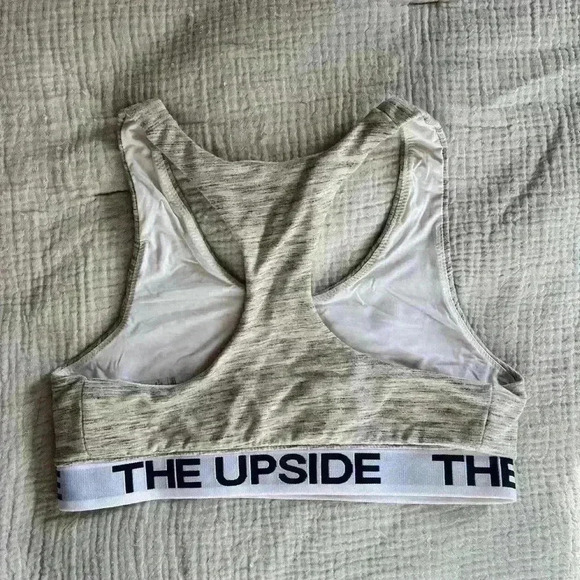 The Upside Racerback Sports or Lounge Bra - Heather Beige, | Size 6 | Logo Band - Picture 5 of 6